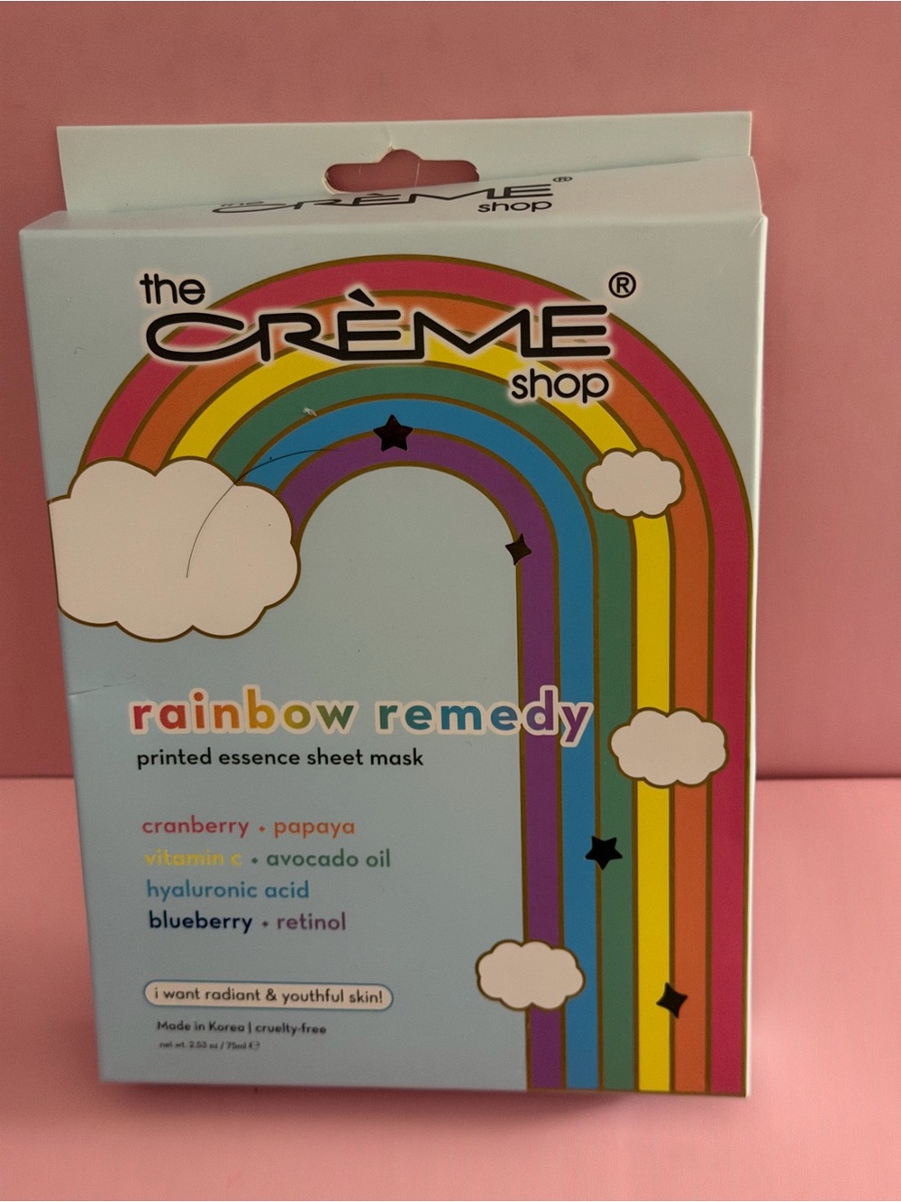 The Crème Shop Rainbow 🌈 Remedy Printed Essence Sheet Mask